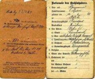Soldbuch (Nr. 351 der Stammrolle) für den Grenadier Hermann Bien