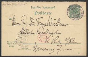 Postkarte an Franz Wüllner : 19.12.1896