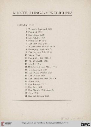 Gemälde (Nr. 1-30)