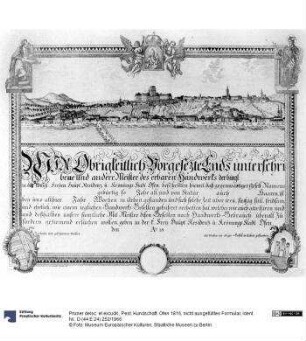 Kundschaft. Ofen 1816, nicht ausgefülltes Formular
