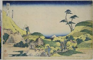 Landschaft von Shimo meguro, Blatt 25 aus der Serie: 36 Ansichten des Fuji