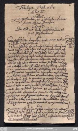 Theologiae Naturalis Pars II. Sectio I. qua existentia et attributa divina a priori demonstrantur.