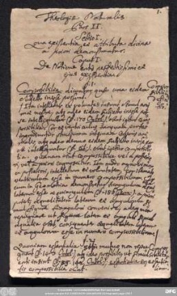 Theologiae Naturalis Pars II. Sectio I. qua existentia et attributa divina a priori demonstrantur.