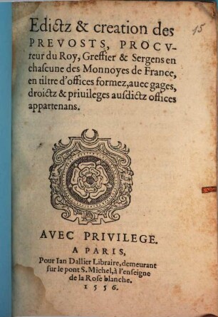 Edits des prevosts ... des monnoyes de France