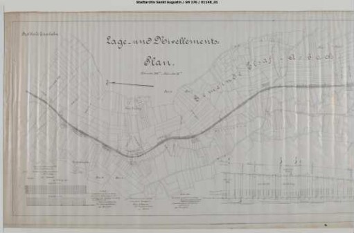 Linie Hennef - Asbach, Blatt 10: Lage- und Höhenplan in und um Gleisanschluss Limbergskopf