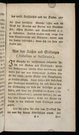 227-232, Von dem Keichen und Stickungen (Anhelitus et Suffocatio)
