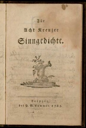 Für Acht Kreuzer Sinngedichte