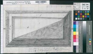 Wocklum (Balve) Schloß Entwurf eines Fischweihers 18.Jh. 50 Fuß = 15,3 cm 31 x 44 Zeichnung Landsberg-Velen Nr. 621