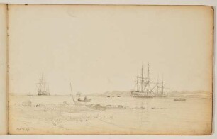 Bucht mit Segelschiffen und Ruderbooten