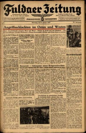 Ausgabe vom Dienstag, den 09. Januar 1945.