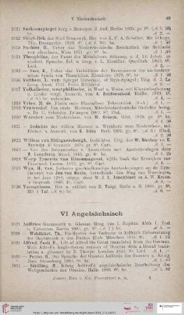 VI. Angelsächsisch (Nr. 1027 - 1079)