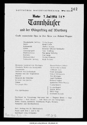 Tannhäuser und der Sängerkrieg auf Wartburg