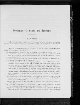 Deputation für Handel und Schiffahrt.