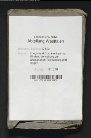Bestellung der Renteischreiber in der Grafschaft Tecklenburg