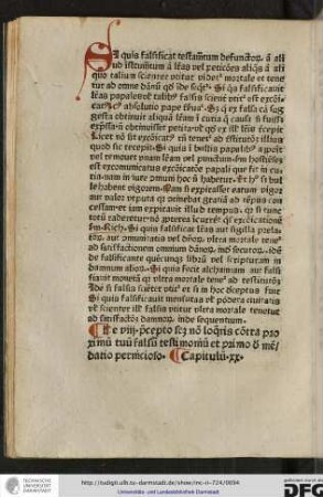 De viii precepto scilicet non loquaris contra proximum tuum falsum testimonium et primo de mendatio pernicioso.