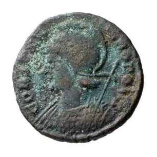 Münze, Follis, Aes 4, 332 - 333 n. Chr.