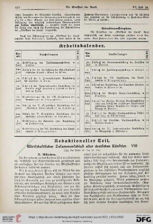 Wirtschaftlicher Zusammenschluß aller deutschen Künstler, VIII