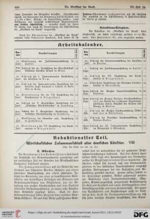 Wirtschaftlicher Zusammenschluß aller deutschen Künstler, VIII