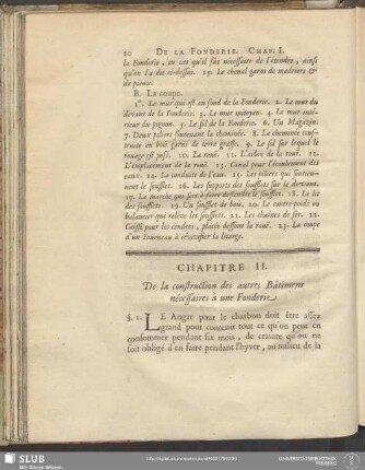Chapitre II. De la construction des autres Bâtimens nécessaires à une Fonderie