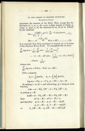 On the theory of elliptic functions.