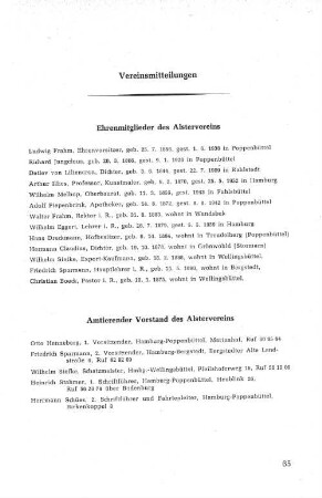 Vereinsmitteilungen