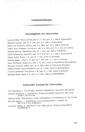 Vereinsmitteilungen