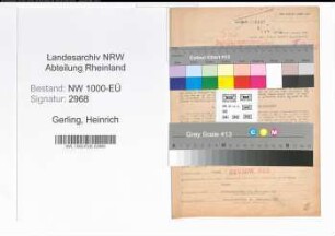 Entnazifizierung Heinrich Gerling, geb. 20.04.1906 (Laborant)