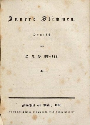 Victor Hugo's sämmtliche Werke, 12. Innere Stimmen