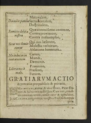 Gratiarum Actio & precatio pro publicis & privatis.