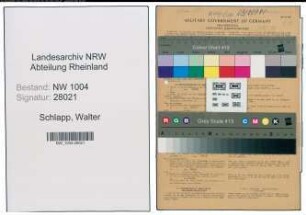 Entnazifizierung Walter Schlapp , geb. 11.11.1892 (Heizer)