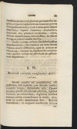 §. VI. Medendi rationis conspectus generalior.
