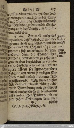 § 69. Insonderheit Indifferenz derer Religionen