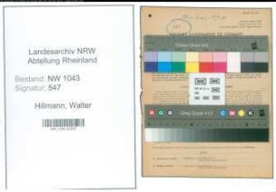 Entnazifizierung Walter Hillmann , geb. 19.01.1918 ()
