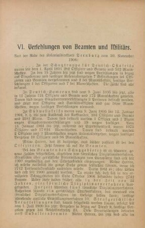 VI. Verfehlungen von Beamten und Militärs