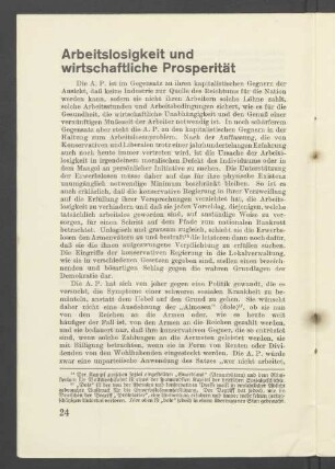 Arbeitslosigkeit und wirtschaftliche Prosperität