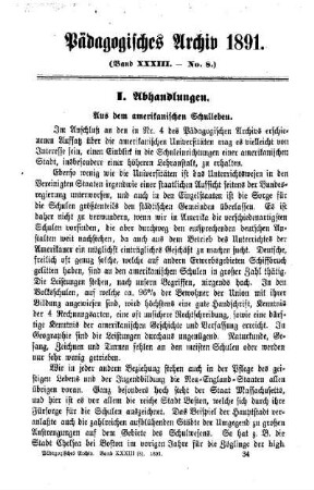 Aus dem amerikanischen Schulleben