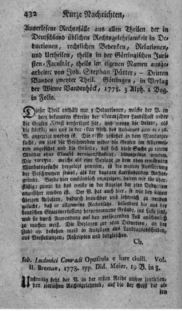 Auserlesene Rechts-Fälle aus allen Theilen der in Teutschland üblichen Rechtsgelehrsamkeit. Bd.3.,T.2.