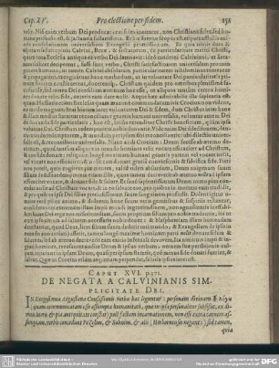 Caput XVI. De Negata A Calvinianis Simplicitate Dei