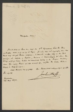 Brief an Musikverlag Ed. Bote und G. Bock  : 25.05.1874
