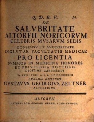 De salubritate Altdorfii Noricorum, celebris Musarum sedis : diss. inaug