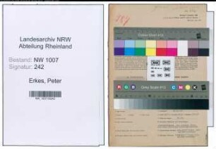 Entnazifizierung Peter Erkes , geb. 07.10.1906 (Baecker)