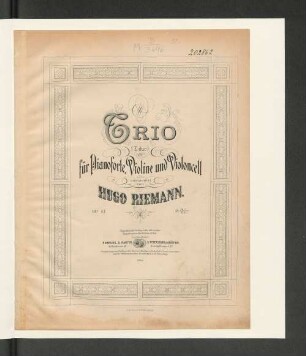 Trio (E dur) für Pianoforte, Violine und Violoncell : op. 47