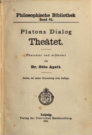 Platons Dialog Theätet