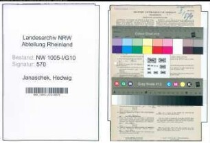 Entnazifizierung Hedwig Janaschek , geb. 12.06.1904 (Postbeamtin)