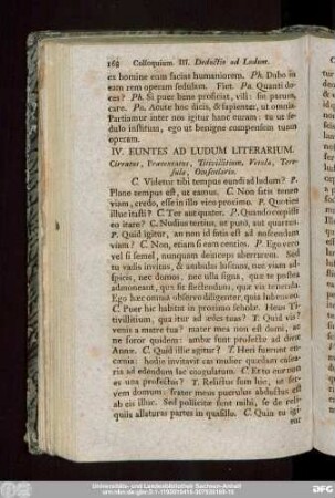IV. Euntes Ad Ludum Literarium. Cirvatus, Praetextatus, Titivillitium, Vetula, Teresula, Oluseularia.