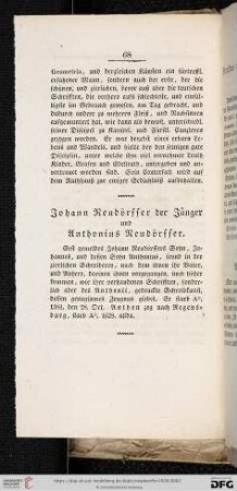 Johann Neudörffer der Jünger und Anthonius Neudörffer
