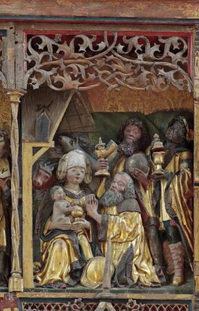 Szenen aus dem Marienleben und der Passion Christi — Anbetung des Christuskindes durch die Könige