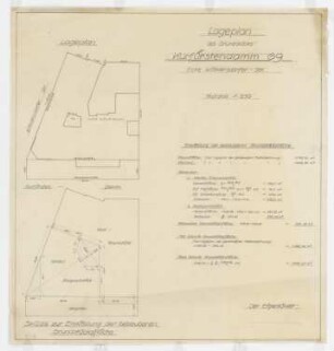 Wohn- und Geschäftshaus Kurfürstendamm 69, Berlin-Charlottenburg: Lageplan 1:250, Berechnung Grundstücksfläche