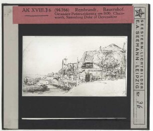 Rembrandt, Bauernhof (Zeichnung) (Chatsworth)