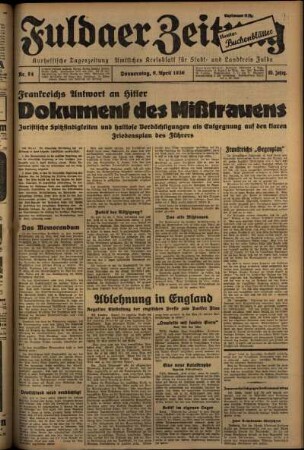 Ausgabe vom Donnerstag, den 09. April 1936.